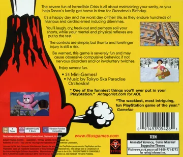 Incredible Crisis (US) box cover back